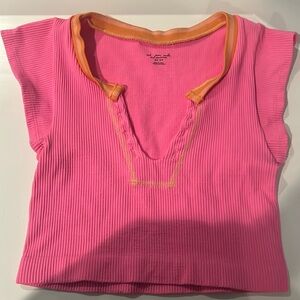 Pink Out From Under Go For Gold Seamless Top